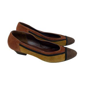 VINTAGE 80s Thomas Wallace Leather Pump Suede Shoes